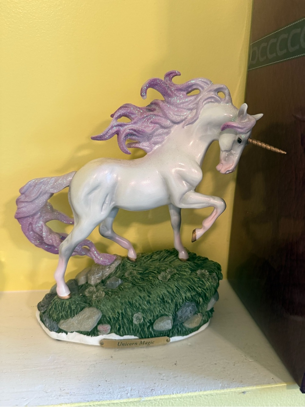 White and Purple Unicorn Figurine – Home Art Decorative Statue